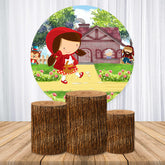 Aperturee Little Red Riding Hood Theme Party Round Backdrop Kit